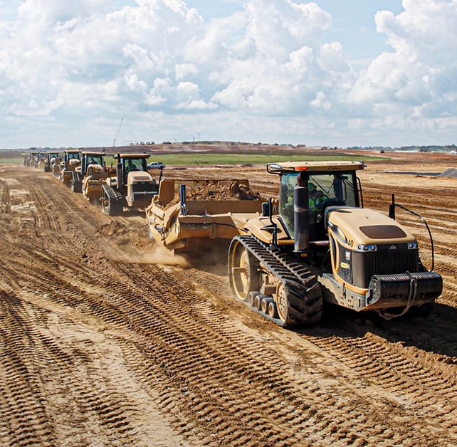 Construction Equipment working in field